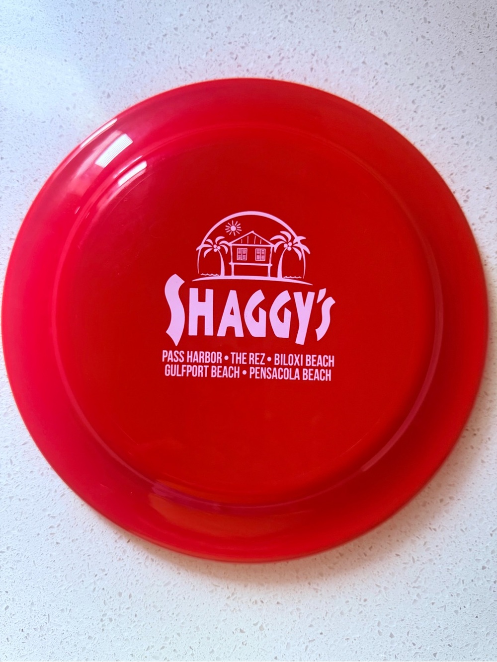 NWOT Beach Famous Shaggy's Red Dog Frisbee